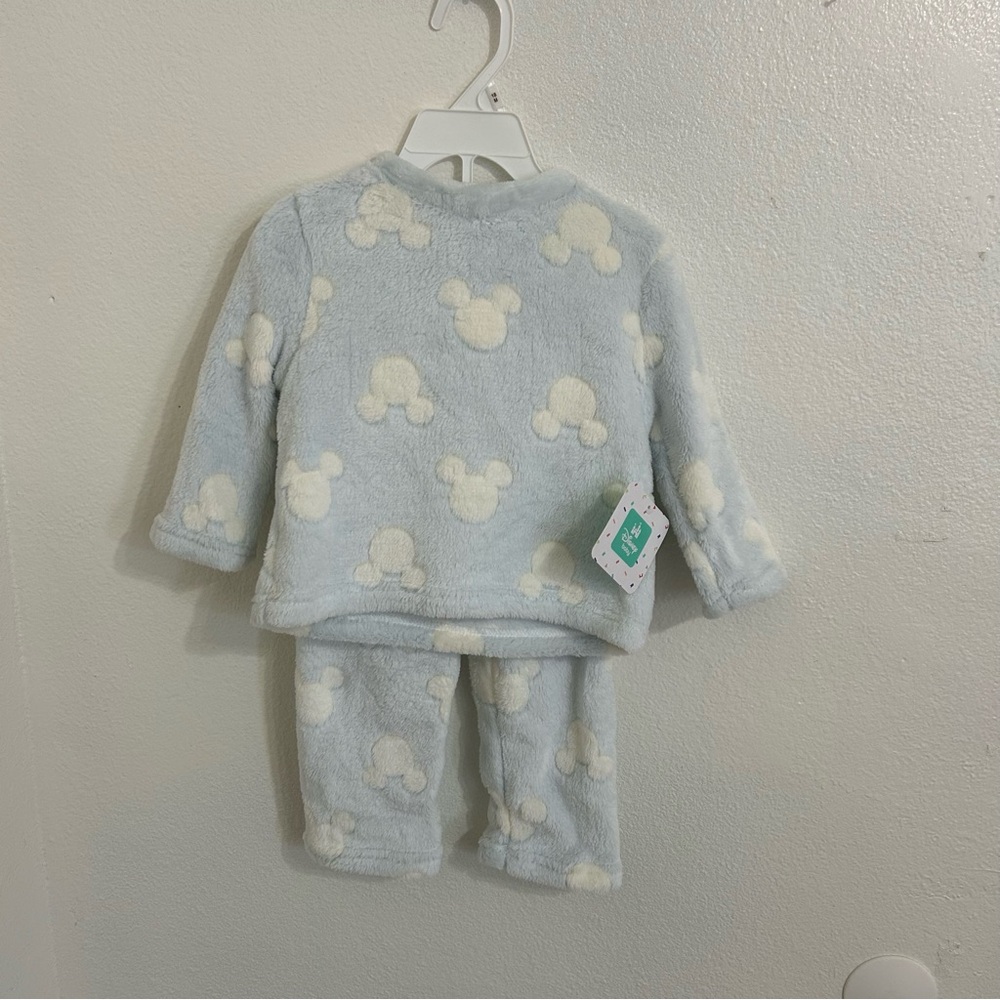 Disney Baby NEW Mickey Mouse Fuzzy Sherpa Lounge Outfit Blue Size 18 Months